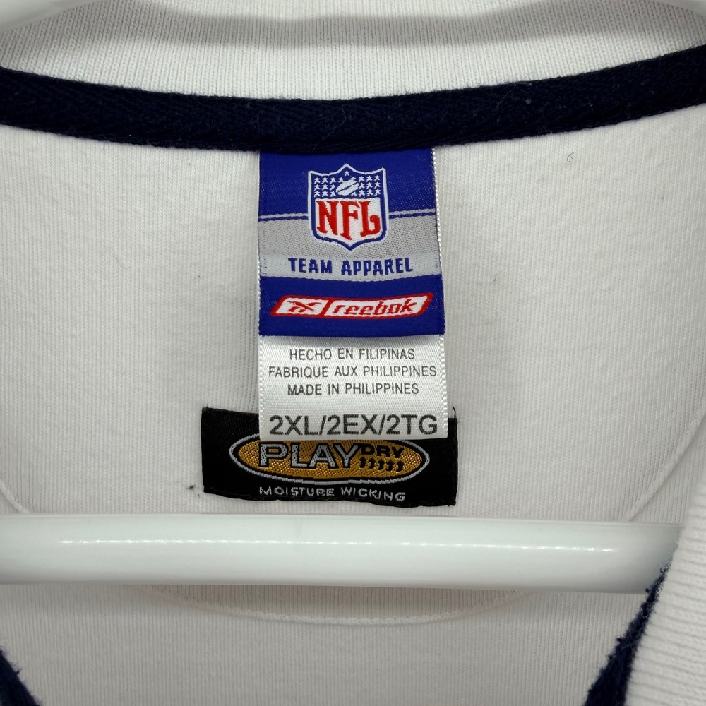 Vintage Reebok Seattle Seahawks NFL Polo Shirt PlayDry Striped White 2XL Mens - Picture 4 of 8